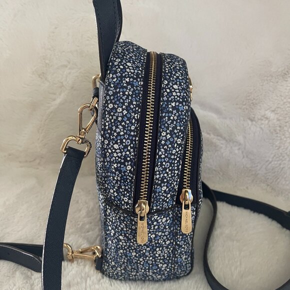 Michael Kors Abbey Blue/White Floral Mini Backpack - Picture 4 of 16